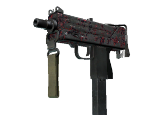 MAC-10 | Red Filigree (Battle-Scarred)