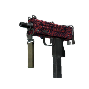 MAC-10 | Red Filigree (Well-Worn)